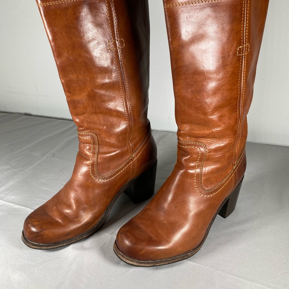 Frye Brown Leather Heeled Boots